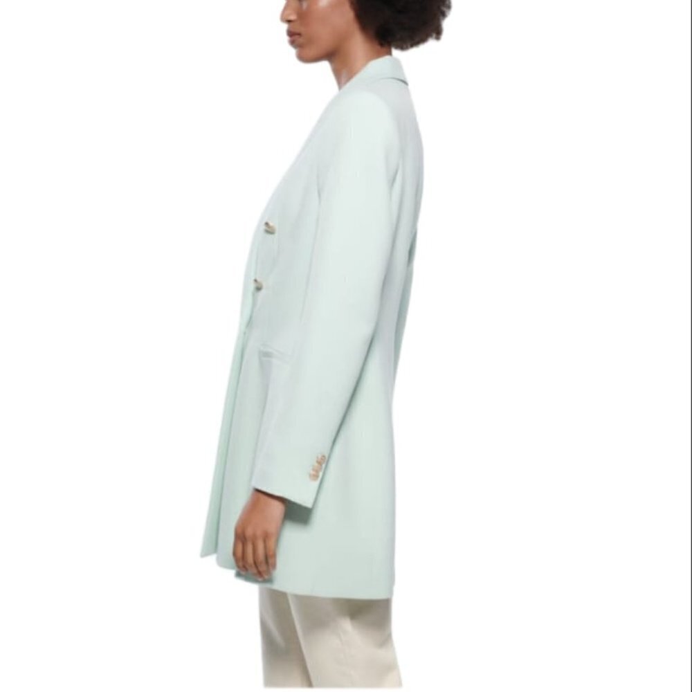 ZARA LONG DOUBLE-BREASTED BLAZER LIGHT GREEN | 2368/782 SIZE XS - Picture 3 of 16